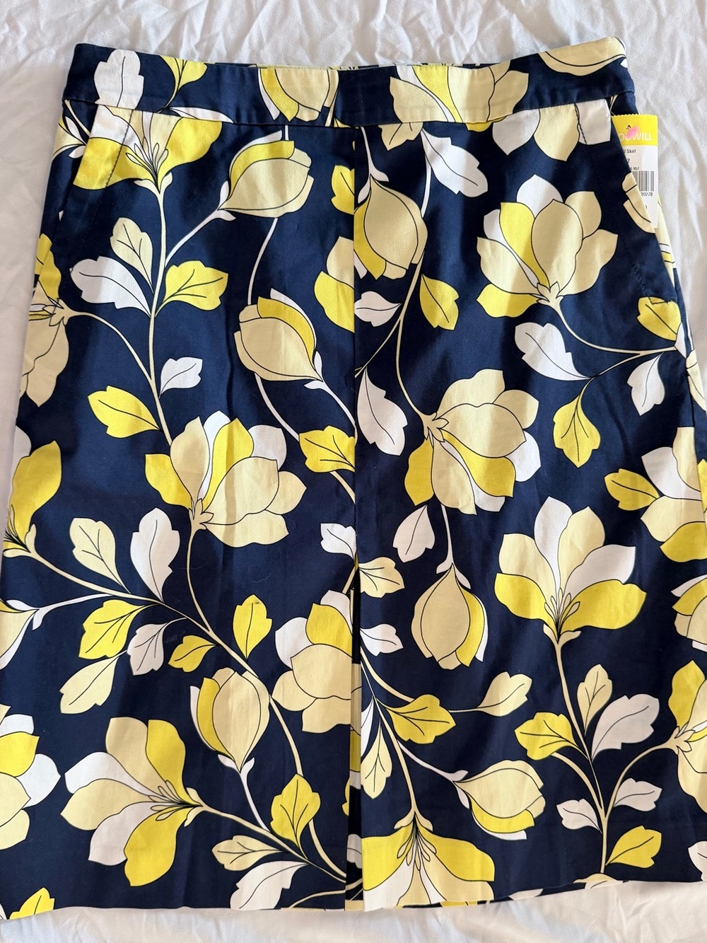 Talbots Girls Floral A-Line Skirt - Navy, Yellow & Cream Size 2P